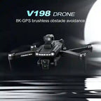 BABBAK'S LTD Xiaomi V198GPS Drone – Foldable 8K HD Camera GPS Quadcopter with Obstacle Avoidance