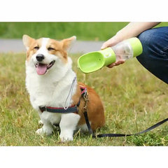 BABBAK'S LTD 2‑in‑1 Portable Pet Water & Food Dispenser – Travel Dog Bottle with Food Compartment