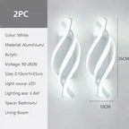 BABBAK'S LTD DARHYN Three Curved Lines LED Wall Lamp – Modern Dimmable Aluminum & Acrylic Light for Bedroom, Living Room, Dining Area (Black/White)