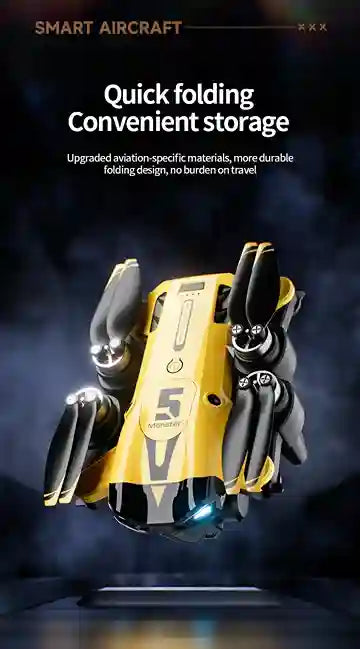 Smart aircraft with folding design on a dark background