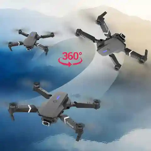 Three drones flying over a body of water with a '360°' label.
