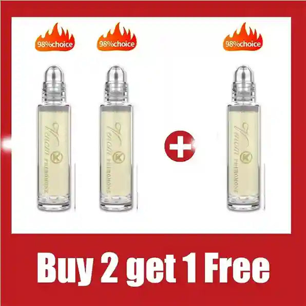 Three small bottles with a plus sign and '98% choice' text on a red background with promotional text.