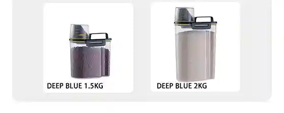 Two containers labeled 'DEEP BLUE 1.5KG' and 'DEEP BLUE 2KG' on a white background.