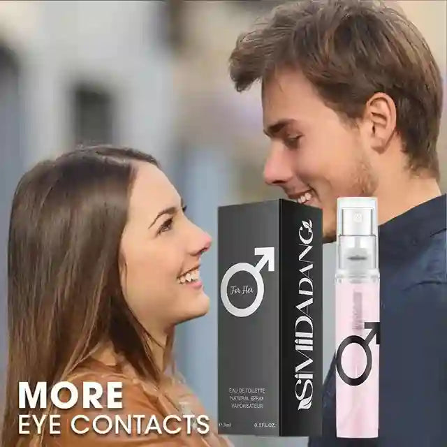 Two people smiling at each other with a DADANG product in the foreground.