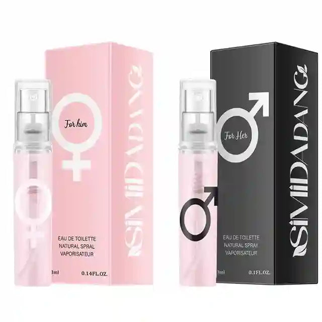 Two perfume bottles and their boxes labeled 'Simida Dang' on a white background.