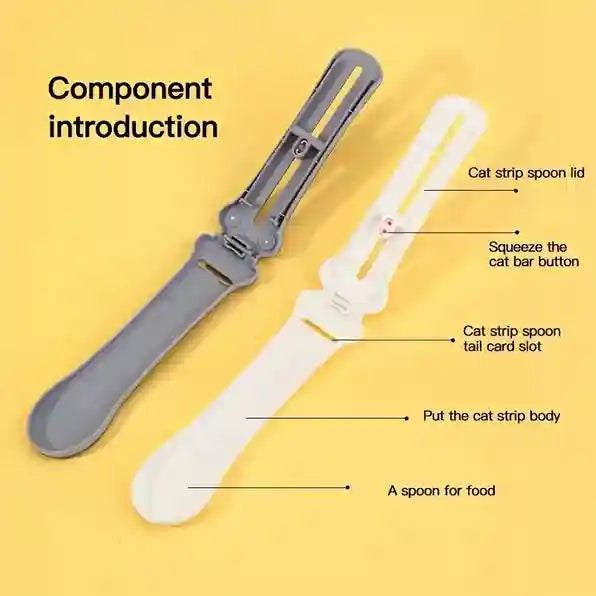 Two tools, one gray and one white, on a yellow background with labeled components.