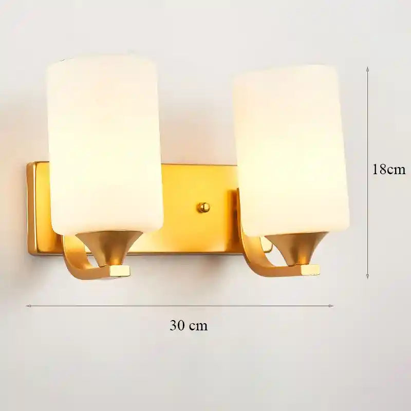 Wall-mounted light fixture with dimensions indicated on a white background