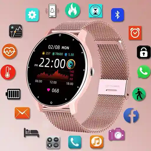Waterproof smart fitness watch on wrist daily wear