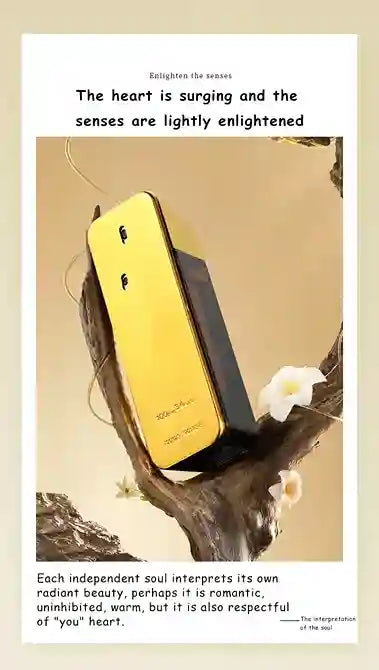 Yellow phone case with text and floral design on a beige background