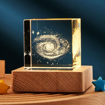 BABBAK'S LTD 3D Crystal Night Lamp – Warm LED Art Light | Glass Sphere Mood Lamp