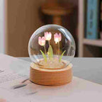 BABBAK'S LTD DIY Cute Tulip Lamp – Battery Operated Glass Flower Light Decoration