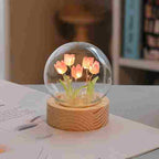 BABBAK'S LTD DIY Cute Tulip Lamp – Battery Operated Glass Flower Light Decoration