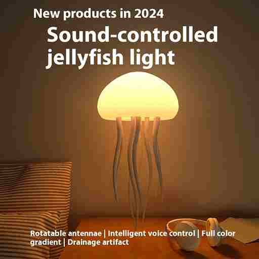 BABBAK'S LTD Voice Control Jellyfish Lamp – Color-Changing LED Mood Light for Relaxation & Decor