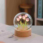 BABBAK'S LTD DIY Cute Tulip Lamp – Battery Operated Glass Flower Light Decoration