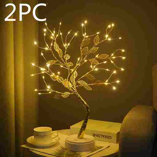 BABBAK’S LTD | USB + Battery Powered LED Tree Light Lamp – 500mm Warm White – Plastic Decor for Bedroom & Home