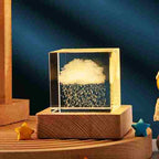 BABBAK'S LTD 3D Crystal Night Lamp – Warm LED Art Light | Glass Sphere Mood Lamp