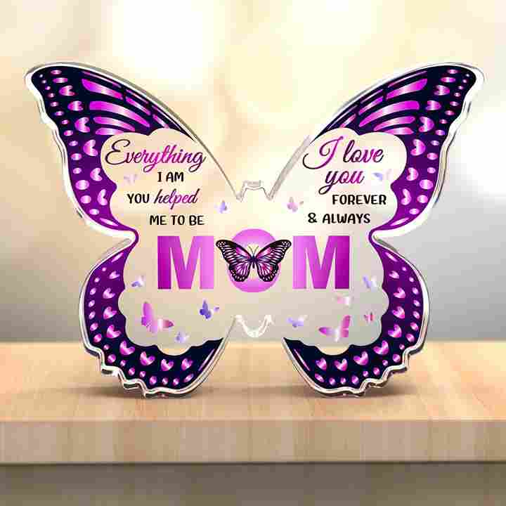 BABBAK'S LTD Purple Butterfly Mom Gift – Decorative Inspirational Ornament for Women