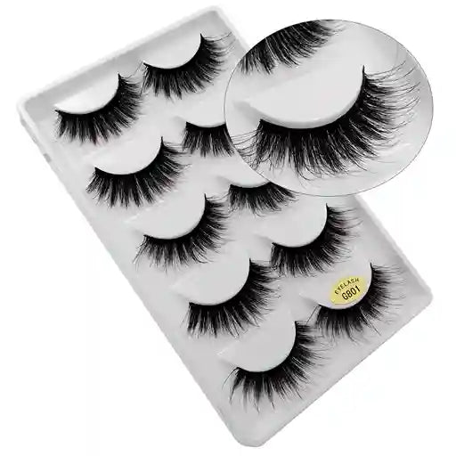 Set of false eyelashes in a packaging case on a white background