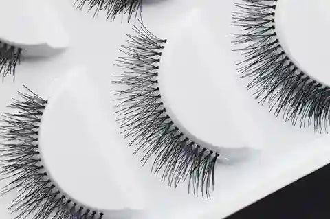Set of false eyelashes on a white background