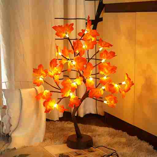 BABBAK’S LTD | USB + Battery Powered LED Tree Light Lamp – 500mm Warm White – Plastic Decor for Bedroom & Home