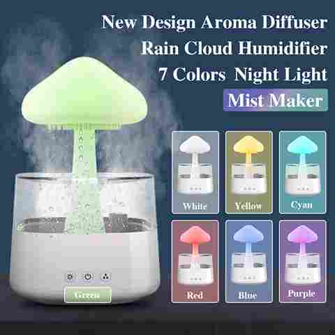 BABBAK'S LTD Raining Cloud Humidifier – Creative Aromatherapy Air Purifier & Decorative LED Home Device