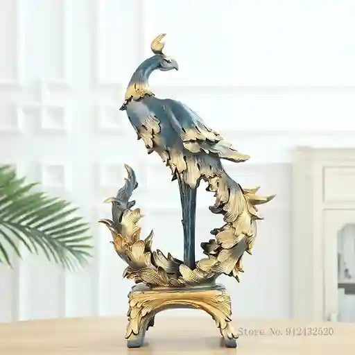 modern resin phoenix sculpture