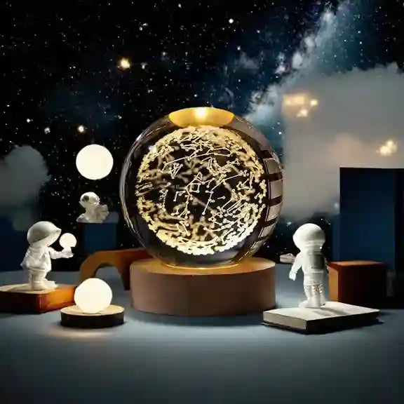 wooden base crystal lamp